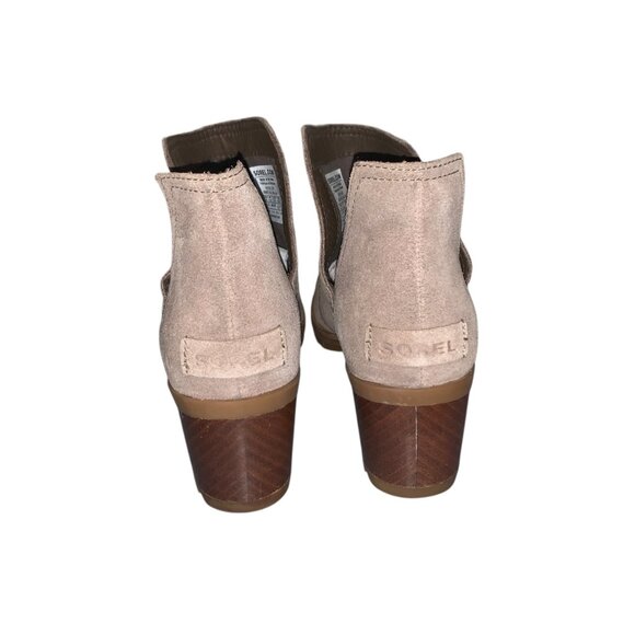 Sorel Cate Cut-Out Suede Leather Block Heel Booties Size 6.5 - Picture 4 of 8